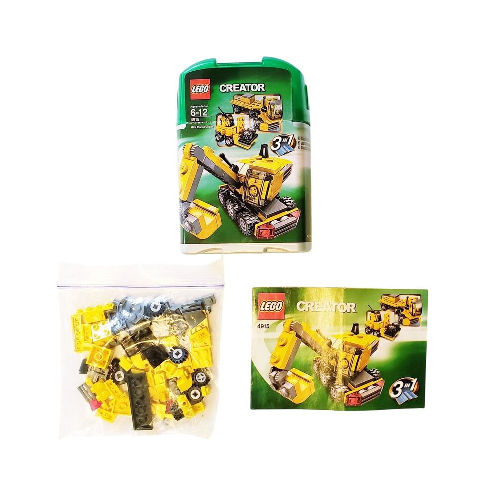 Lego 4915 Mini Construction 3in1 Excavator/Forklift/Semi Truck Complete